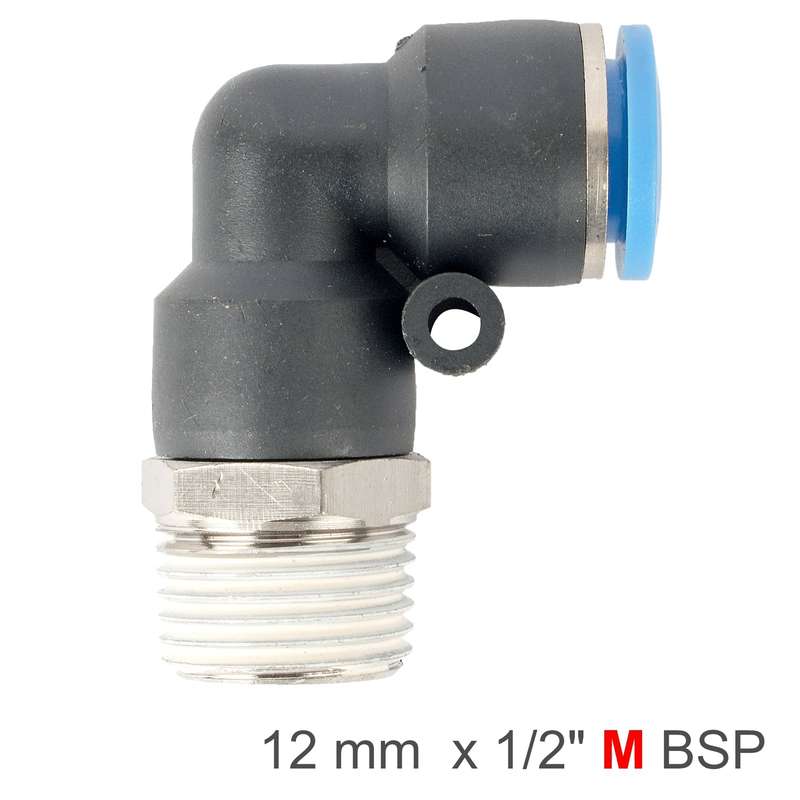 Elbow 12mm-1/2 m pu hose fitting