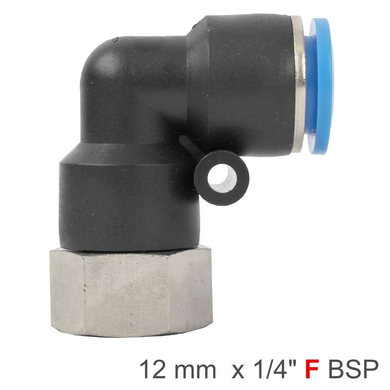 Pu hose fitting elbow 12mm-1/4 f