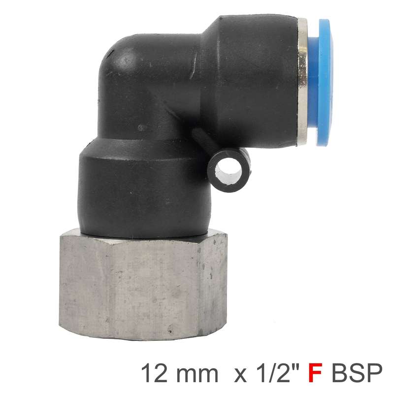 Pu hose fitting elbow 12mm-1/2 f