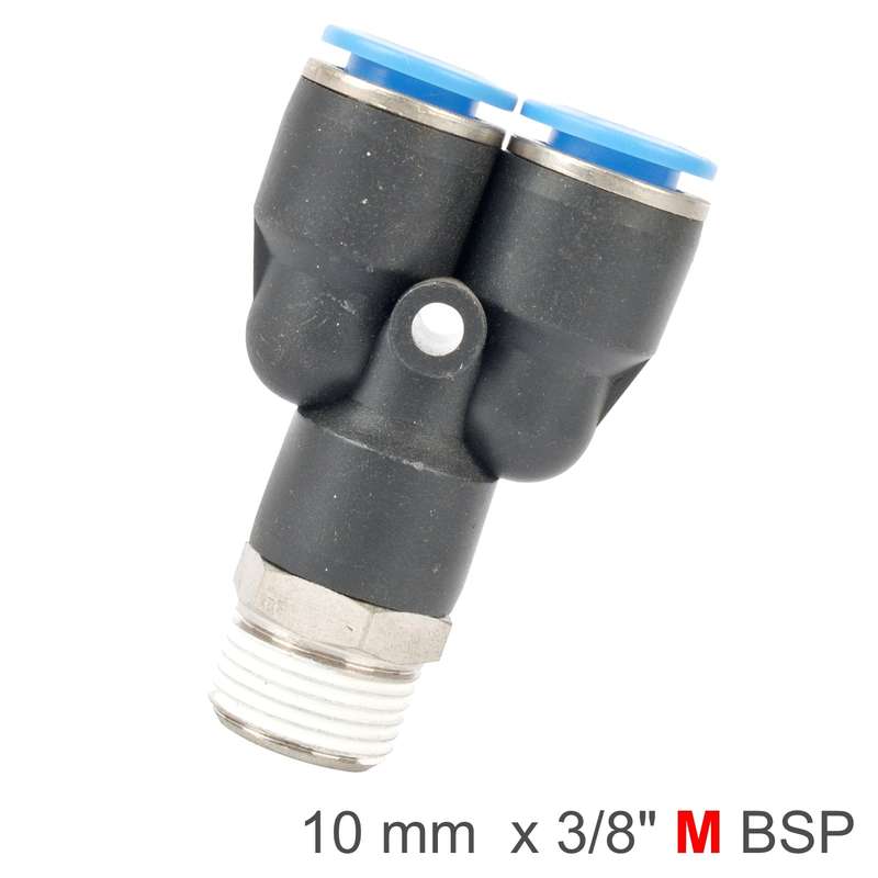 Pu hose fitting y joint 10mm-3/8 m
