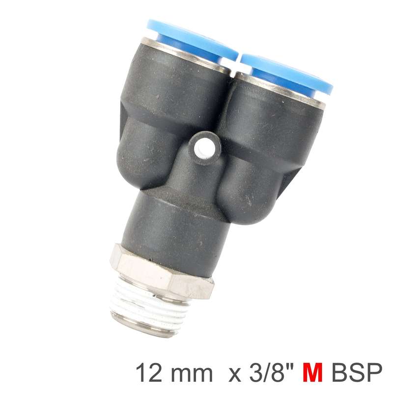 Pu hose fitting y joint 12mm-3/8 m