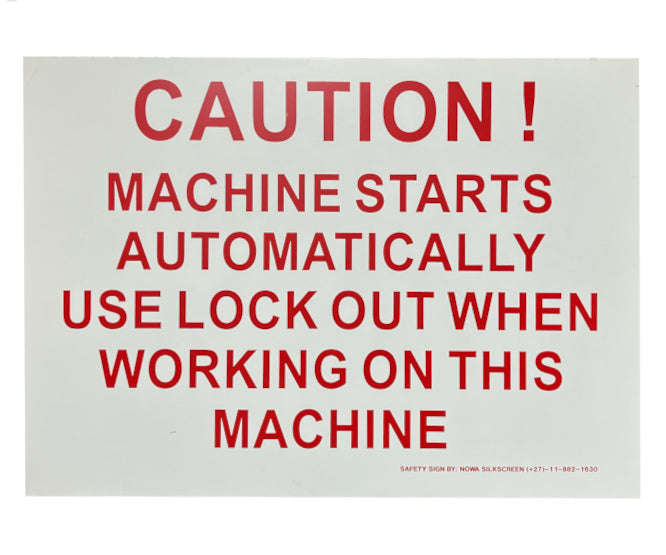 Safety sign caution machine start warning ss-001