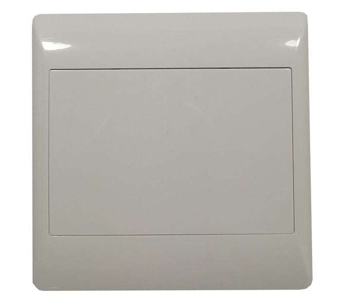 Blank mains white plastic cover plate 4x4 sti-1130