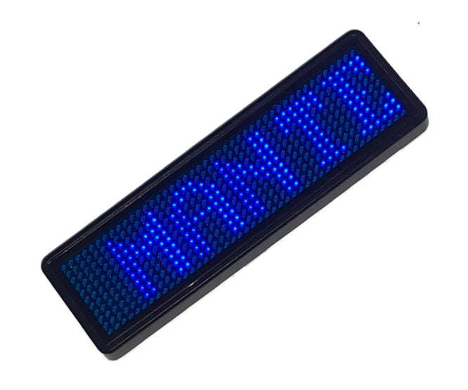 Digital led name tag / badge blue 93x30x6mm s1144