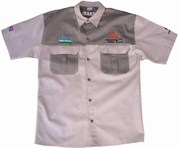 Vermont mens bush shirt khaki 100% cotton medium