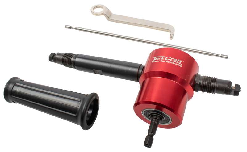 Nibbler attachment with extended shaft for cutting sheet metals