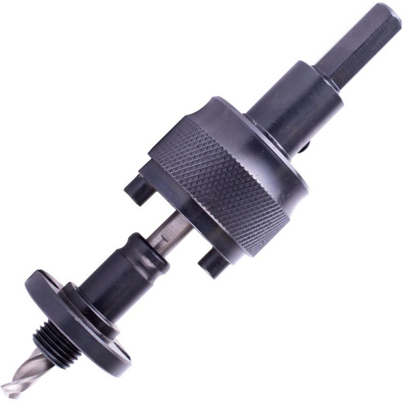 Mandrel 14mm-152mm quick change with 11mm hex shank c/w 1/4' hss pilot