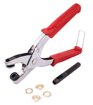 Grommet setting tool kit c/w 10pc eyelets 8mm