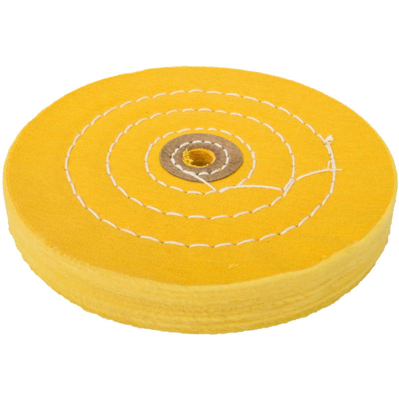 Buffing pad soft 150mm to fit 12.5mm arbor/spindle - yellow