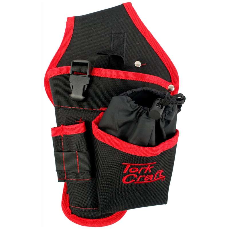 Tool, drill & screw pouch 4 pocket with belt loop nylon