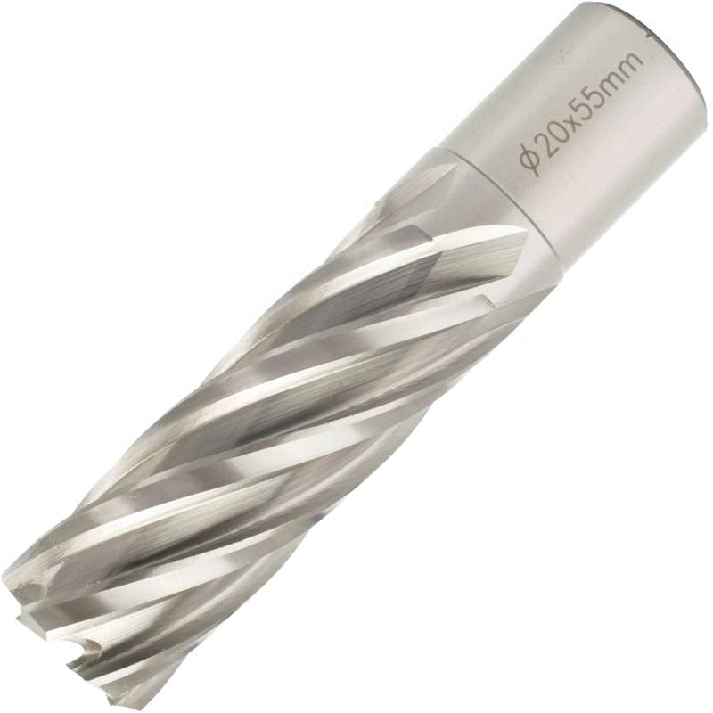 Annular hole cutter hss 20 x 55mm weld shank 19.05mm