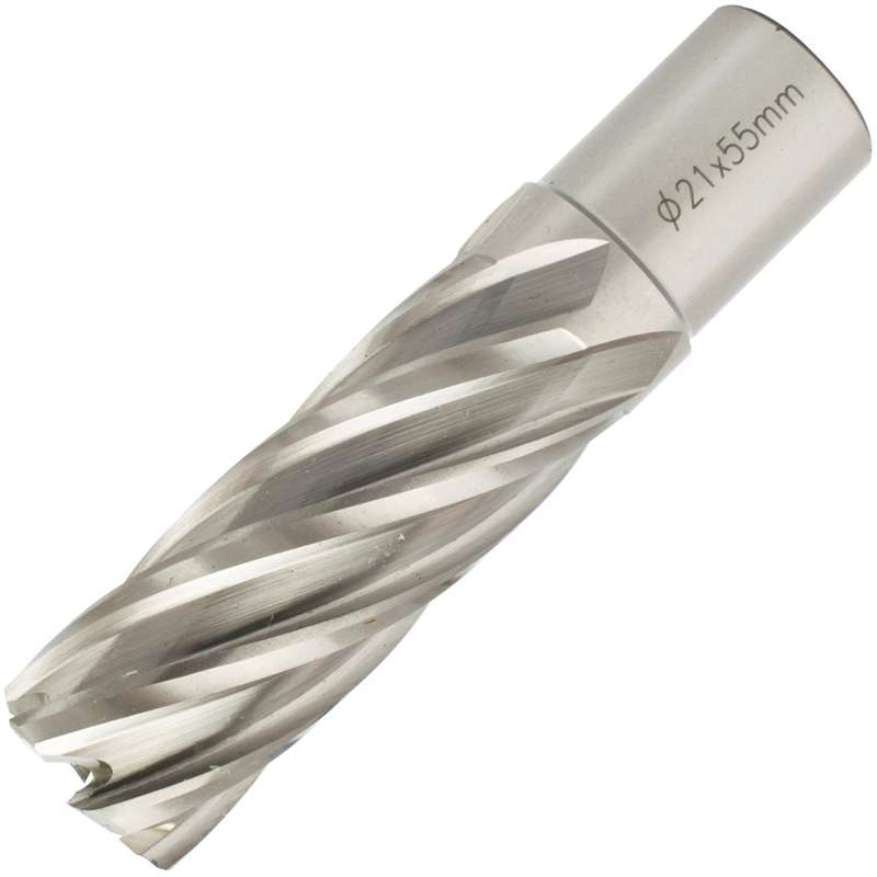 Annular hole cutter hss 21 x 55mm weld shank 19.05mm