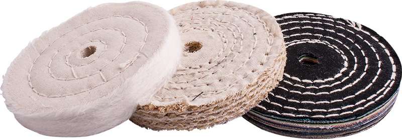 Buffing wheel kit 3pcs 100mm white & denim stiched & sisal polishing