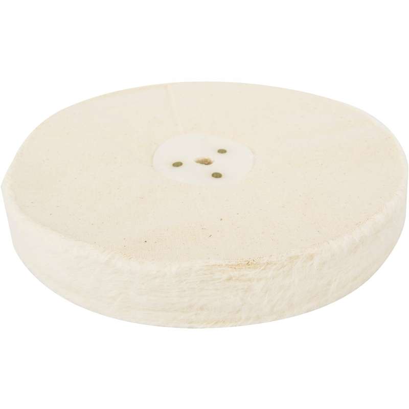 White buff/mop unstitched 200 x 50 ply x 1/2' hole