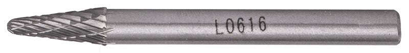 Rotary burr tungsten 6x16x6mm conical