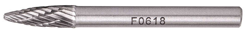 Rotary burr tungsten 6x18x6mm round point