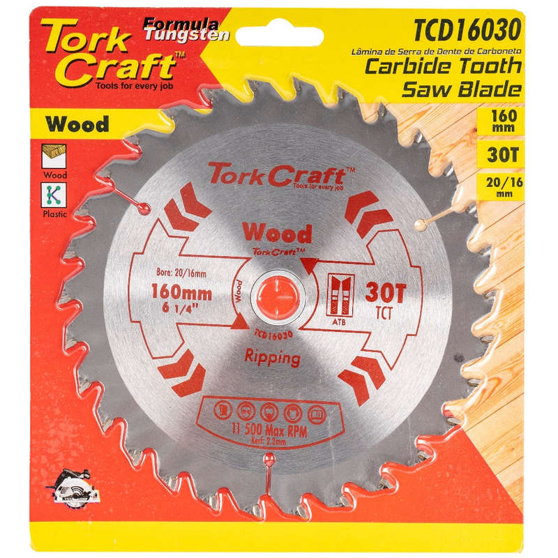 Blade tct 160 x 30t 20/16 general purpose combination wood