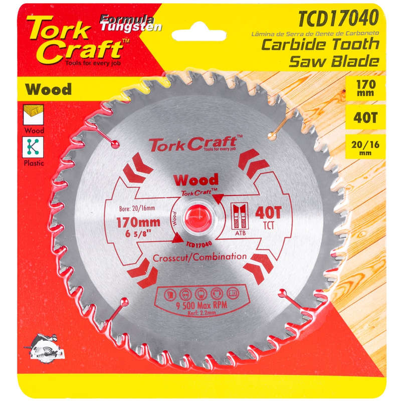 Blade tct 170 x 40t 20-16mm general purpose combination