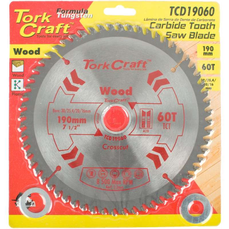 Blade tct 190 x 60t 30/20 general purpose cross cut