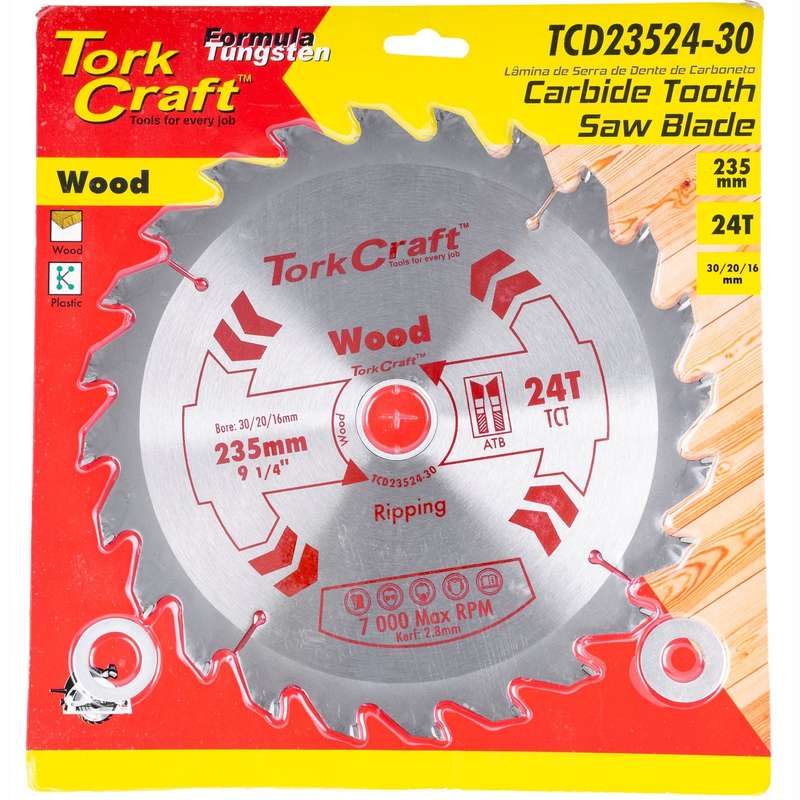 Blade tct 235 x 24t 30/20/16 general purpose rip
