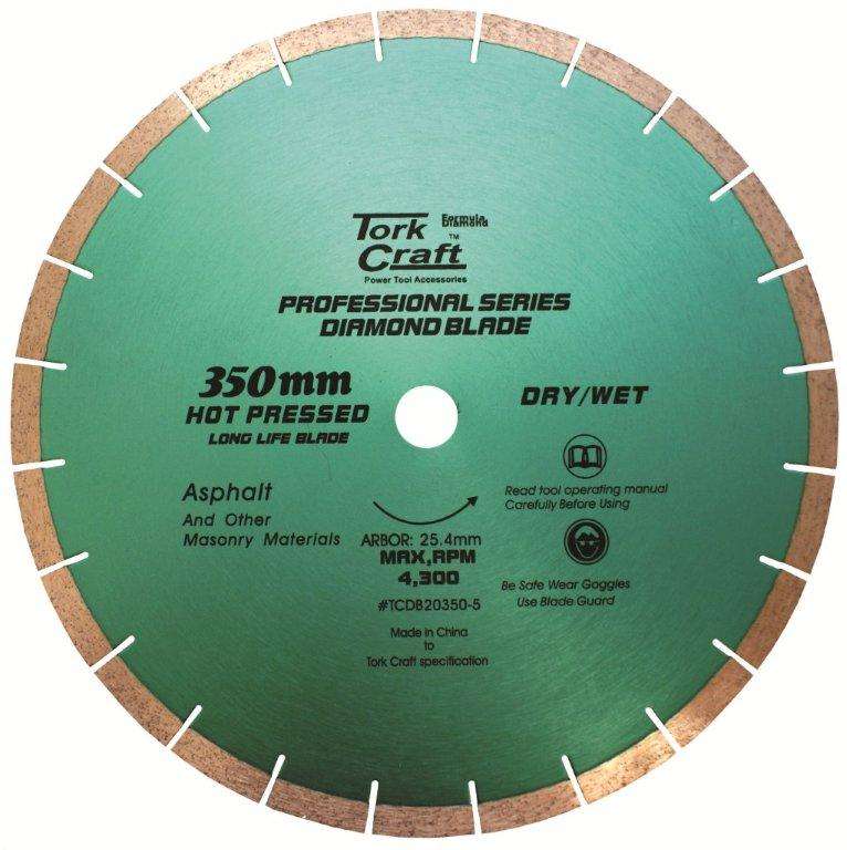 Diamond blade 350x25.4mm asphalt hot pressed segmented tar