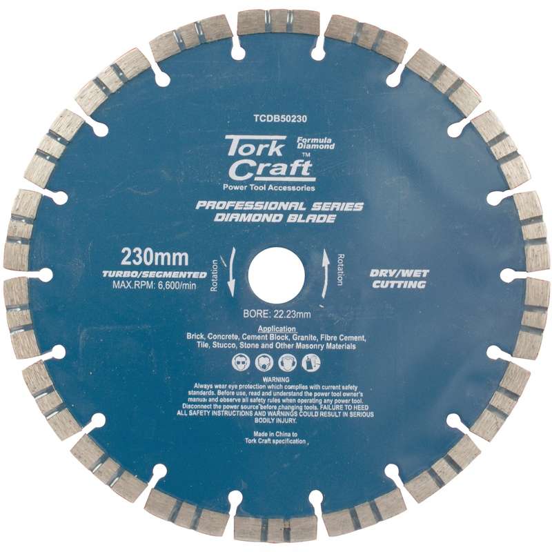 Diamond blade turbo-segmented 230x22.23mm