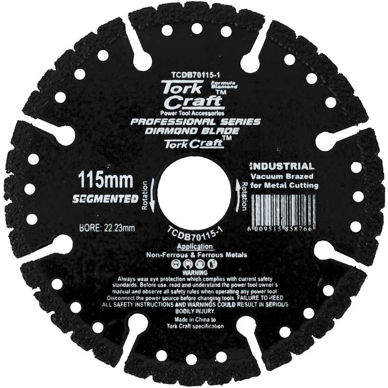 Diamond blade seg.115 x 22.23mm vacuum brazed  for metal cutting