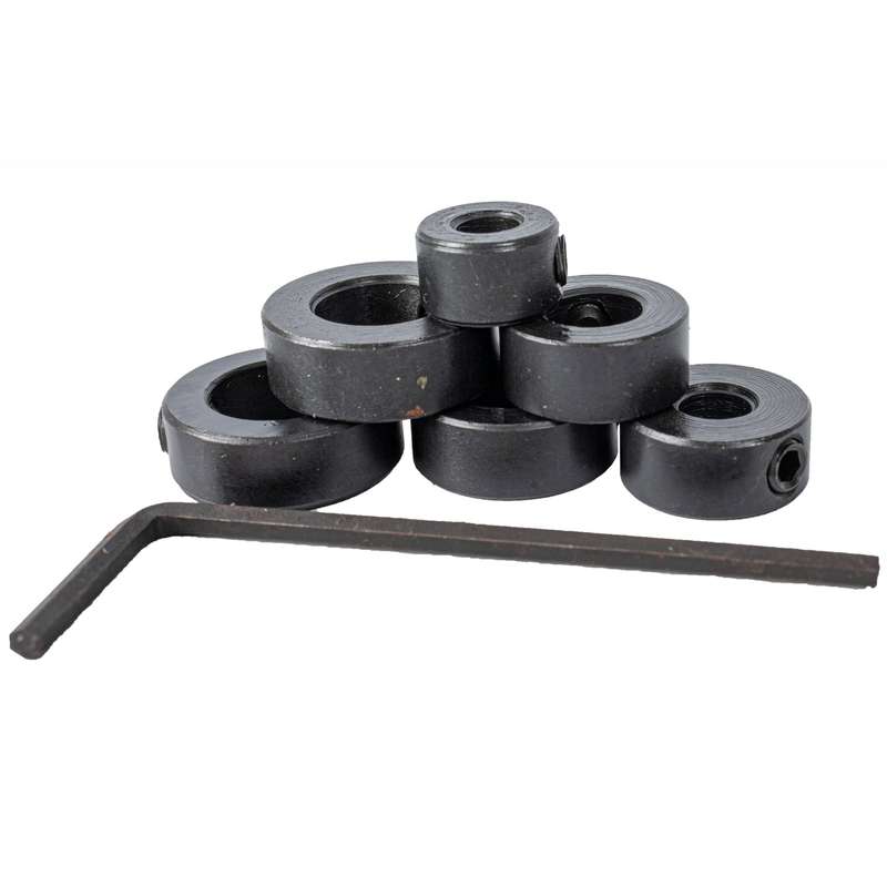 Tork craft 7pc drill stop set (5.6.8.10.11.12mm) c/w allen key