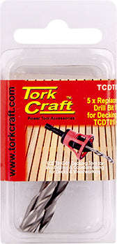 Replacement drill bits 10g x 5pc for decking tool tcdt010-01