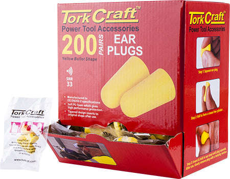 Ear plug 200pc bullet shape snr33 yellow per box