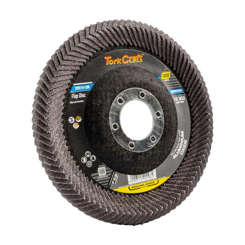 Flap disc round edge a/o 115mm 120 grit flat