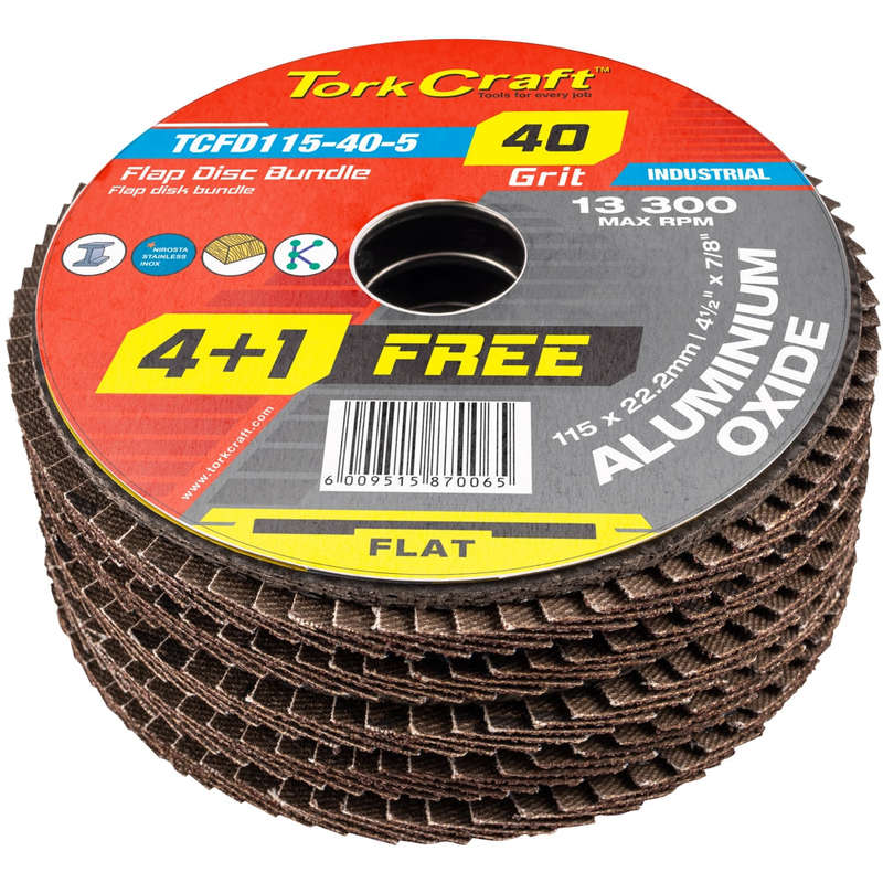Flap sanding disc 115mm 40grit 4+1 free a/o