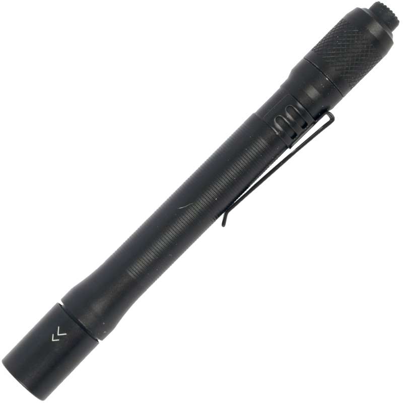 Torch led alum focus adj 100lm blk use 2 x aaa bat 2 mode flash light
