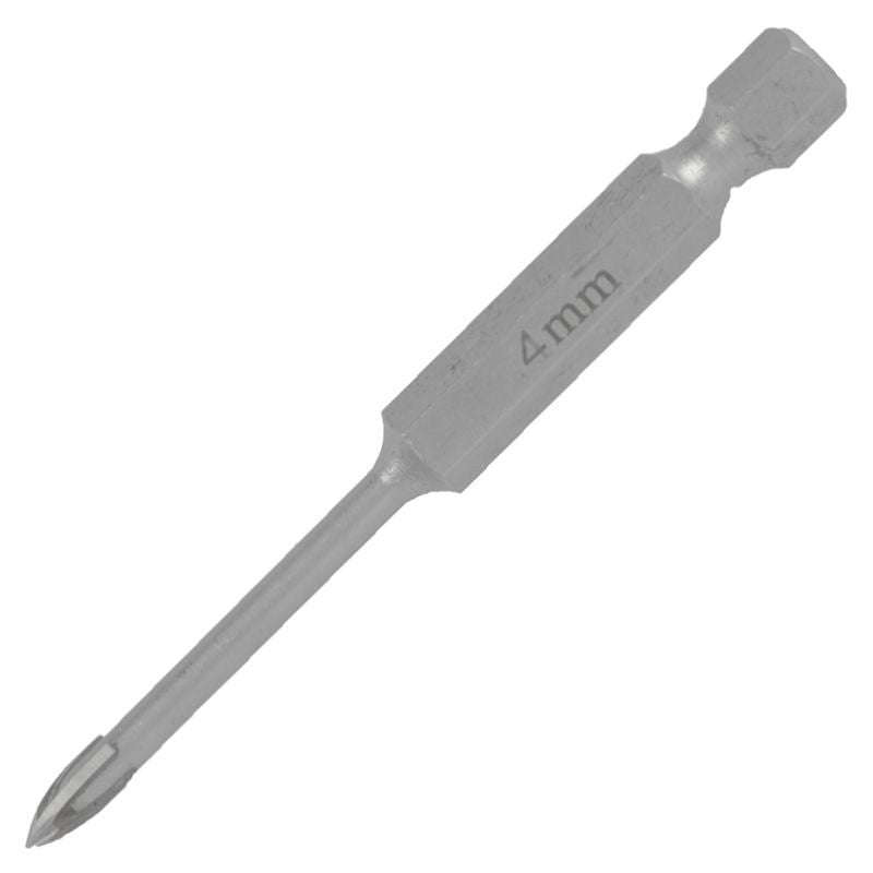Glass & tile drill 4mm 4 flute with hex shank