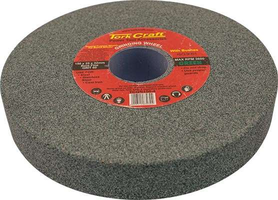 Grinding wheel 150x25x32mm bore fine 60gr w/bushes for b/g green
