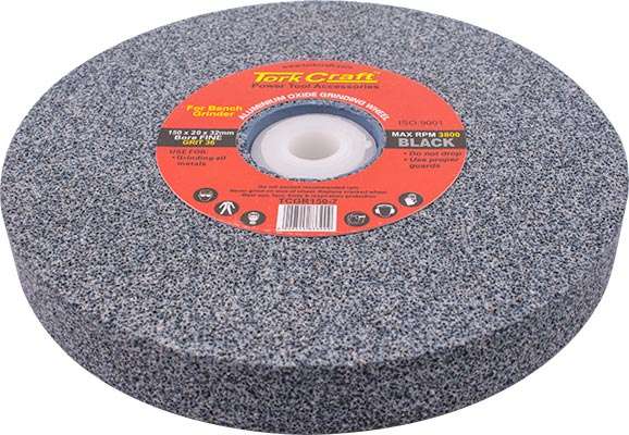 Grinding wheel 150x20x32mm black coarse 36gr w/bushes for bench grin