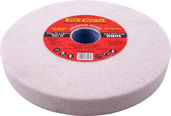 Grinding wheel 200x25x32mm white coarse 36gr w/bushes for bench grin