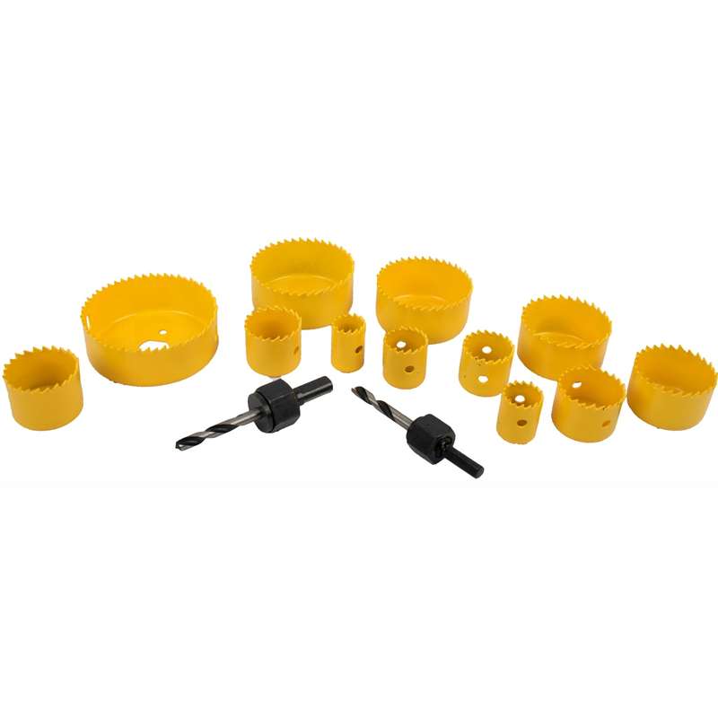 Hole saw set 15pce in case carbon steel