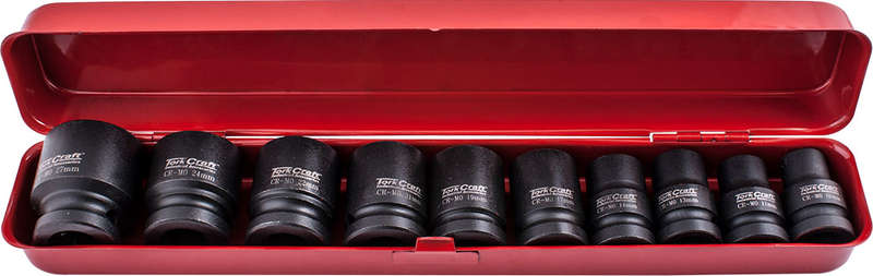 10pc 1/2' drive impact socket set (10.11.13.14.17.19.21.22.24.27)