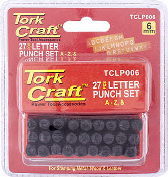 Letter punch set 6mm (a-z) capital black finish