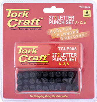 Letter punch set 8mm (a-z) capital black finish
