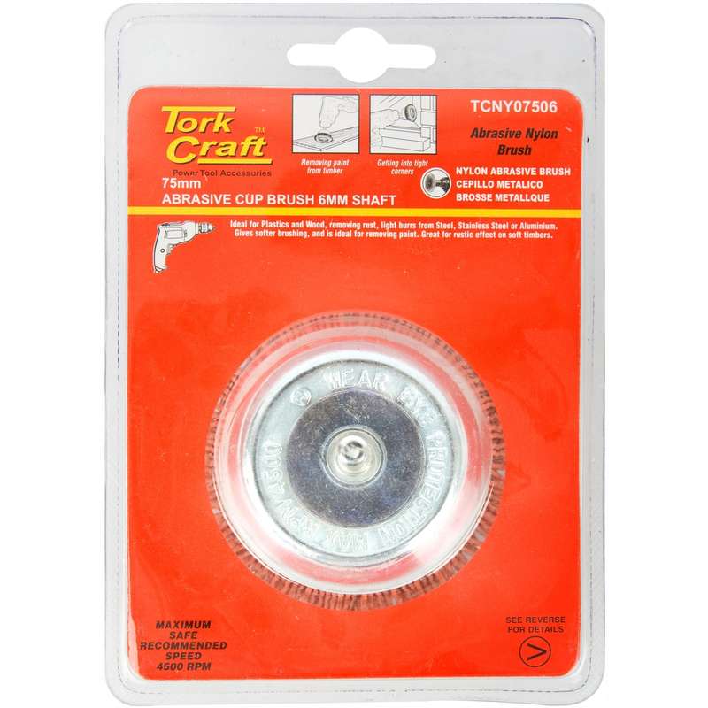 Nylon cup brush 75 x 6mm tcw