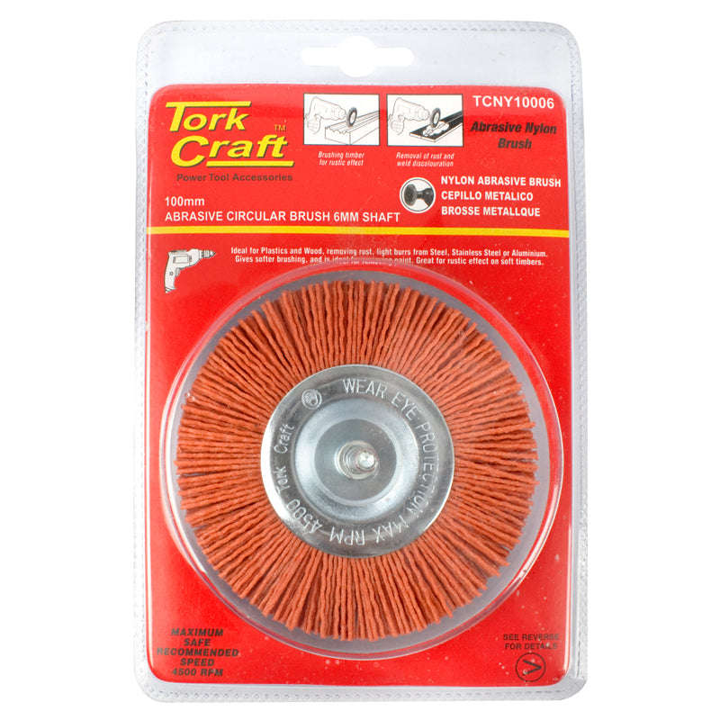 Nylon wheel brush 100 x 6mm tcw