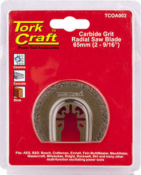 Quick change carbide grit radial saw blade 65mm(2-9/16')