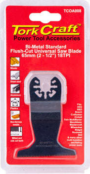 Quick change flush cut universal saw blade 65mm(2-1/2')18tpi