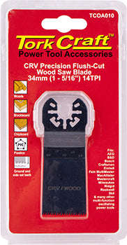 Quick change flush cut wood saw blade 34mm(1-5/16')14tpi crv