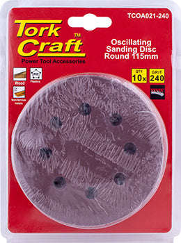 Oscillating sandpaper a/o 115mm 10pc round 240grit