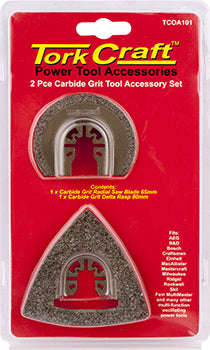 Quick change oscillating carbide grit accessory kit 2pc