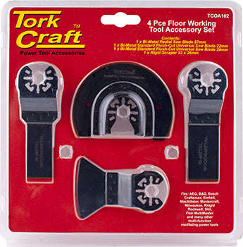Quick change oscillating floor working accessory kit 4pc
