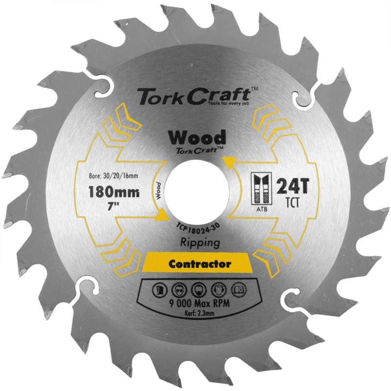 Blade contractor 180 x 24t 30/20/16 circular saw tct